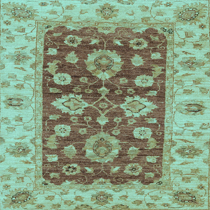 Square Machine Washable Oriental Light Blue Traditional Rug, wshabs3839lblu