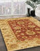 Abstract Orange Red Oriental Rug in Family Room, abs3839