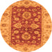 Round Oriental Orange Traditional Rug, abs3839org