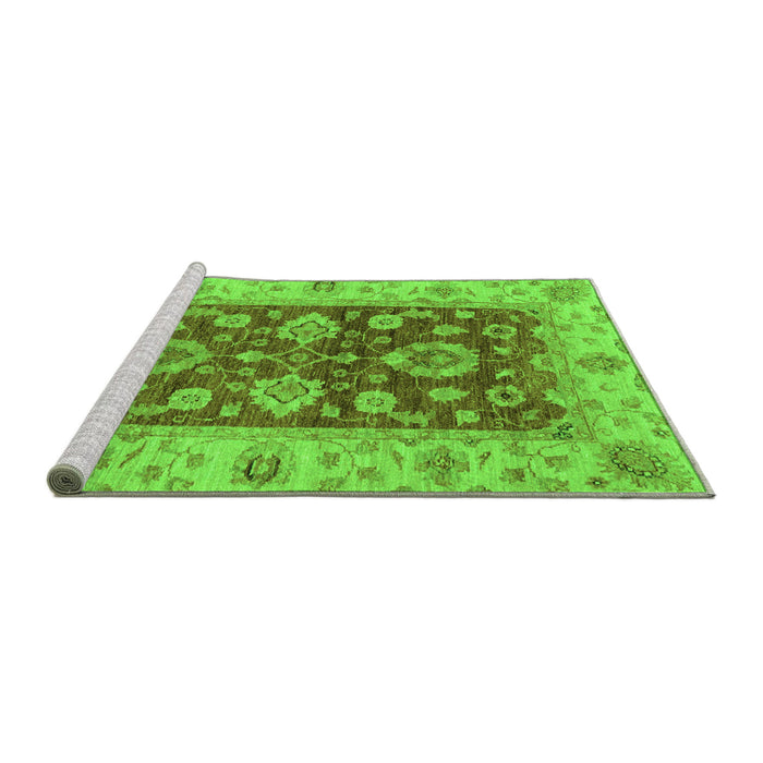 Sideview of Machine Washable Oriental Green Traditional Area Rugs, wshabs3839grn