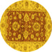 Round Oriental Yellow Traditional Rug, abs3839yw