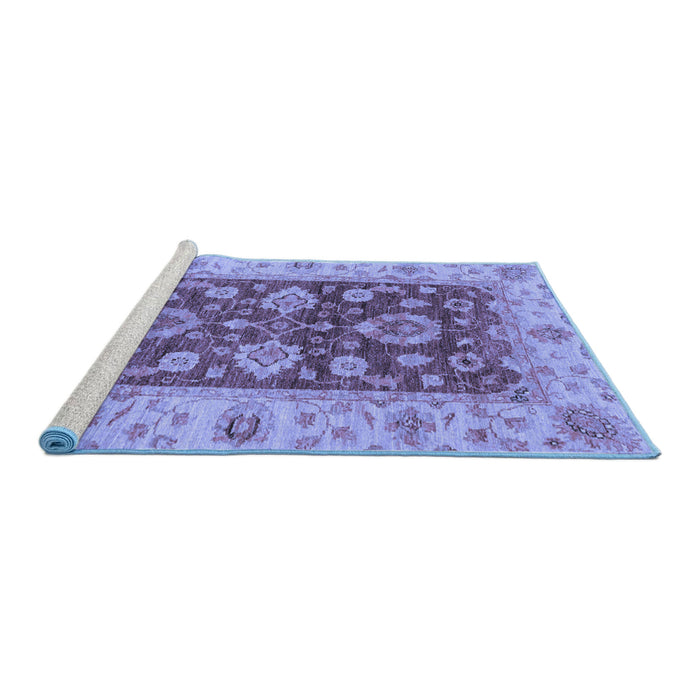 Sideview of Machine Washable Oriental Blue Traditional Rug, wshabs3839blu