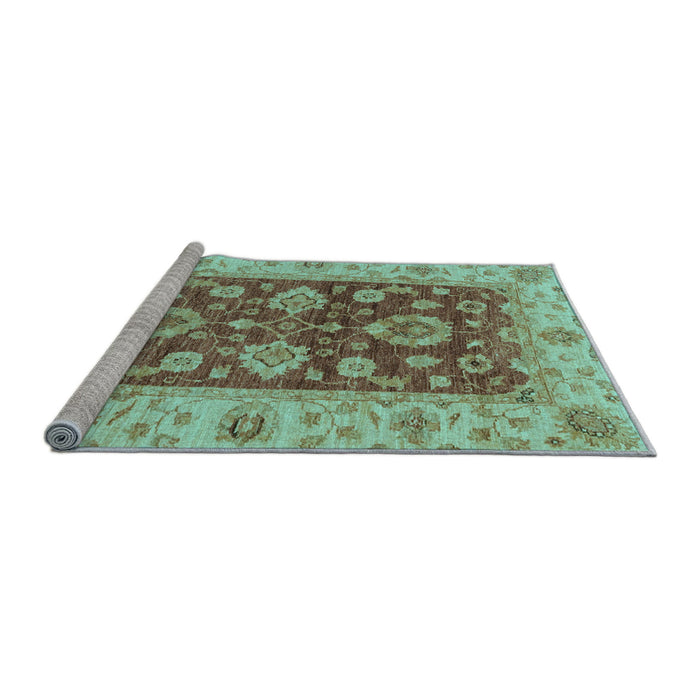 Sideview of Machine Washable Oriental Light Blue Traditional Rug, wshabs3839lblu
