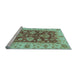 Sideview of Machine Washable Oriental Light Blue Traditional Rug, wshabs3839lblu