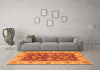 Machine Washable Oriental Orange Traditional Rug, wshabs3839org