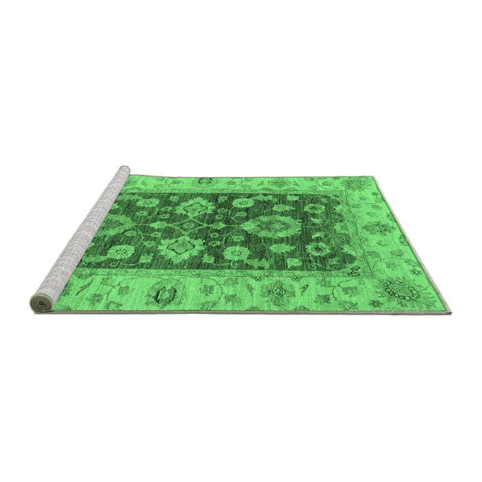 Sideview of Machine Washable Oriental Emerald Green Traditional Area Rugs, wshabs3839emgrn