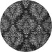 Round Abstract Gray Modern Rug, abs383gry