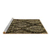 Sideview of Machine Washable Abstract Brown Modern Rug, wshabs383brn