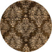 Round Abstract Orange Modern Rug, abs383org