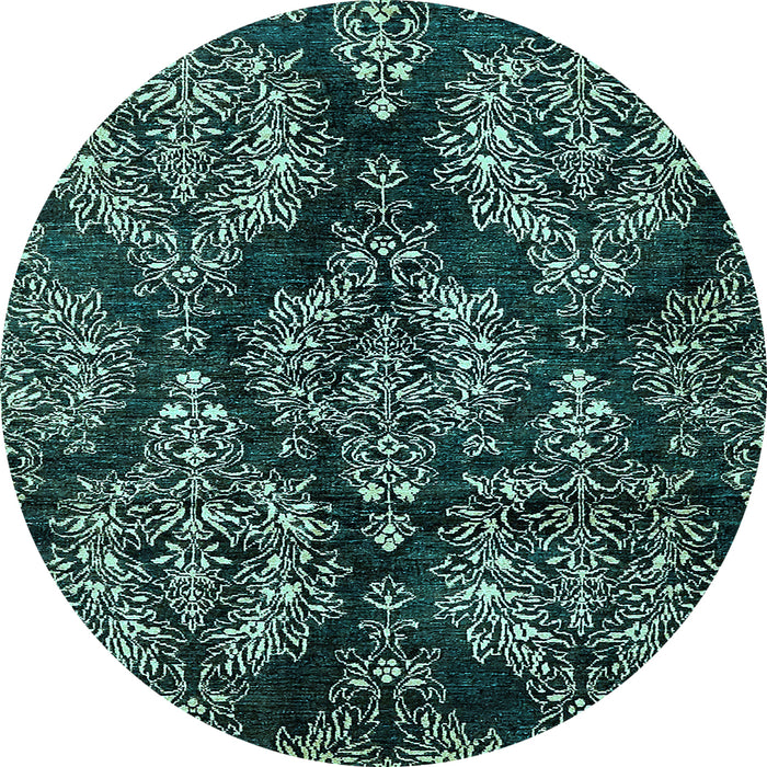 Round Machine Washable Abstract Light Blue Modern Rug, wshabs383lblu