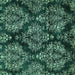 Square Machine Washable Abstract Turquoise Modern Area Rugs, wshabs383turq