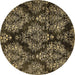 Round Machine Washable Abstract Brown Modern Rug, wshabs383brn