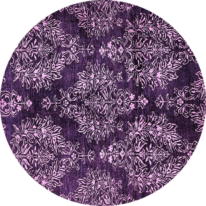 Round Abstract Purple Modern Rug, abs383pur