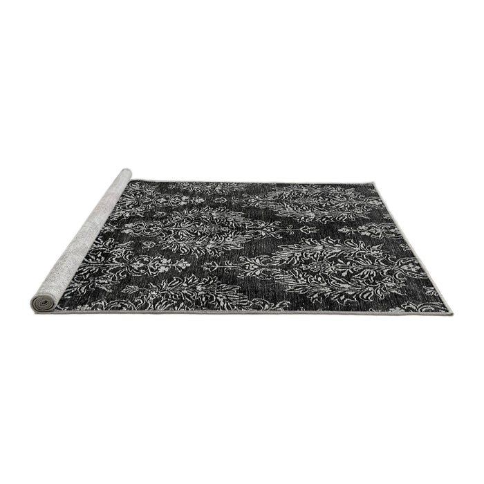 Sideview of Machine Washable Abstract Gray Modern Rug, wshabs383gry