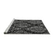 Sideview of Machine Washable Abstract Gray Modern Rug, wshabs383gry