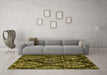 Machine Washable Abstract Yellow Modern Rug in a Living Room, wshabs383yw