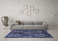 Machine Washable Abstract Blue Modern Rug, wshabs383blu