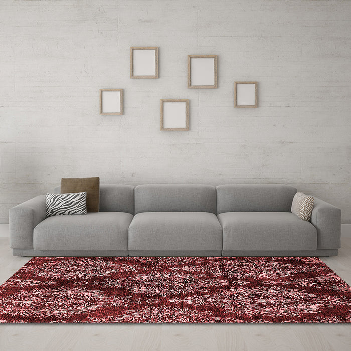Modern Red Washable Rugs