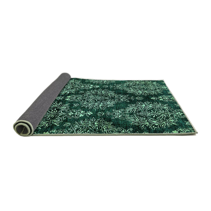 Sideview of Abstract Turquoise Modern Rug, abs383turq