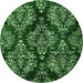 Round Abstract Green Modern Rug, abs383grn