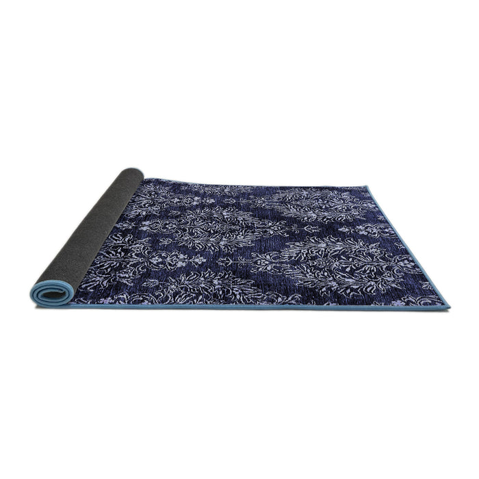 Sideview of Abstract Blue Modern Rug, abs383blu