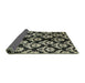 Sideview of Abstract Olive Green Modern Rug, abs384