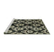 Sideview of Machine Washable Abstract Olive Green Rug, wshabs384