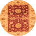 Round Oriental Orange Traditional Rug, abs3840org