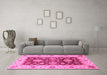 Machine Washable Oriental Pink Traditional Rug in a Living Room, wshabs3840pnk