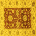 Square Machine Washable Oriental Yellow Traditional Rug, wshabs3840yw