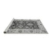 Sideview of Machine Washable Oriental Gray Traditional Rug, wshabs3840gry