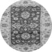 Round Oriental Gray Traditional Rug, abs3840gry