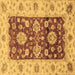 Square Oriental Brown Traditional Rug, abs3840brn