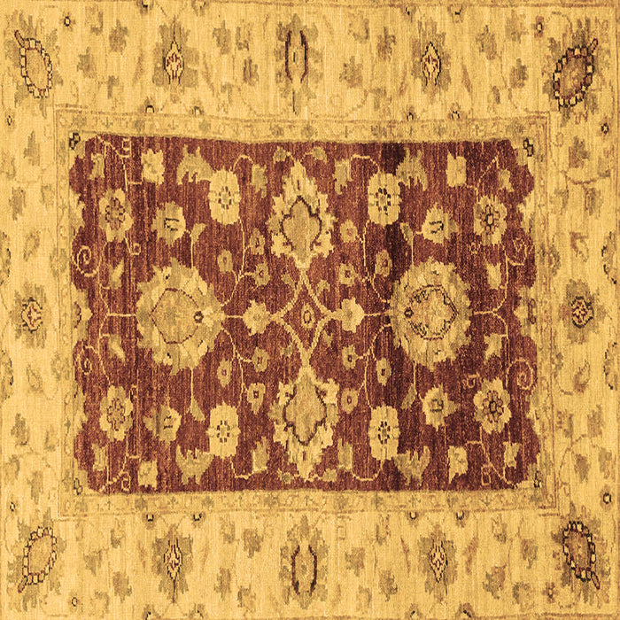 Square Machine Washable Oriental Brown Traditional Rug, wshabs3840brn