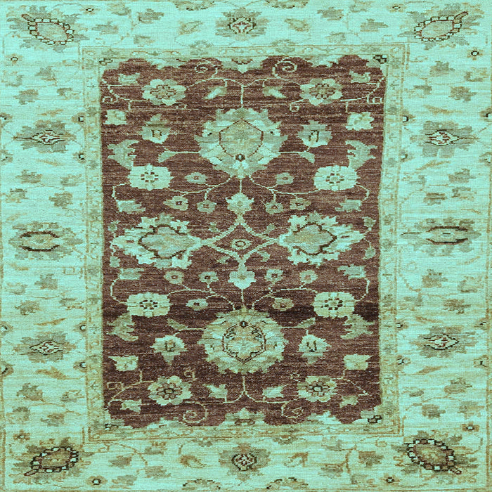 Square Oriental Light Blue Traditional Rug, abs3840lblu