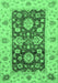 Machine Washable Oriental Emerald Green Traditional Area Rugs, wshabs3840emgrn