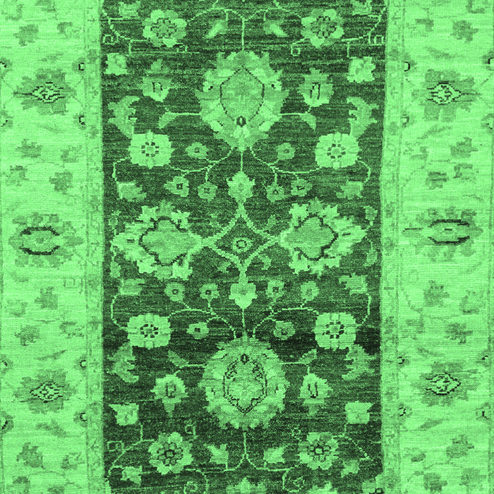 Machine Washable Oriental Emerald Green Traditional Area Rugs, wshabs3840emgrn