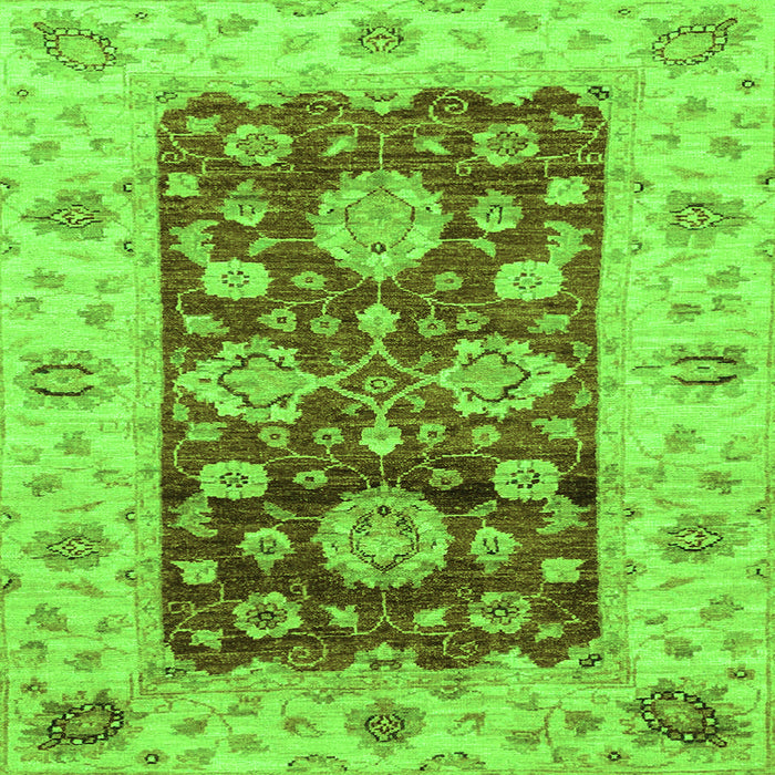 Square Oriental Green Traditional Rug, abs3840grn