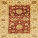 Square Abstract Orange Red Oriental Rug, abs3840