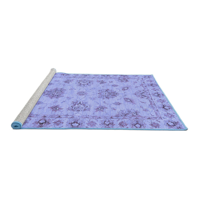 Sideview of Machine Washable Abstract Blue Modern Rug, wshabs3841blu