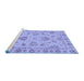 Sideview of Machine Washable Abstract Blue Modern Rug, wshabs3841blu