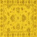 Square Machine Washable Abstract Yellow Modern Rug, wshabs3841yw