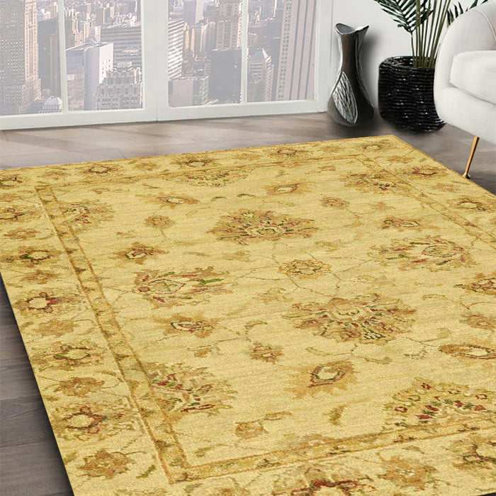 Machine Washable Abstract Orange Rug in a Family Room, wshabs3841