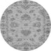 Round Abstract Gray Modern Rug, abs3841gry