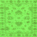 Square Machine Washable Abstract Green Modern Area Rugs, wshabs3841grn