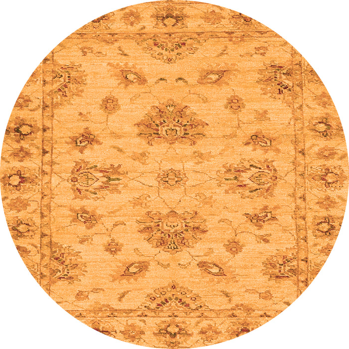 Round Abstract Orange Modern Rug, abs3841org