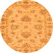 Round Abstract Orange Modern Rug, abs3841org