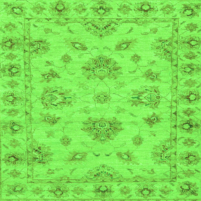 Square Abstract Green Modern Rug, abs3841grn