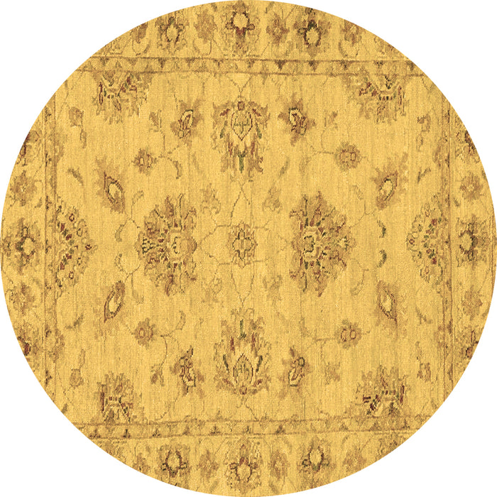 Round Abstract Brown Modern Rug, abs3841brn