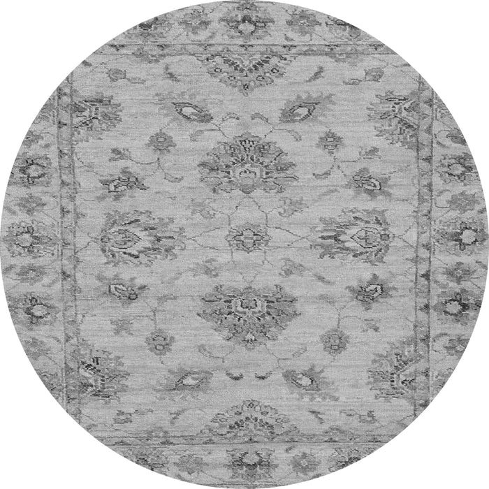 Round Machine Washable Abstract Gray Modern Rug, wshabs3841gry